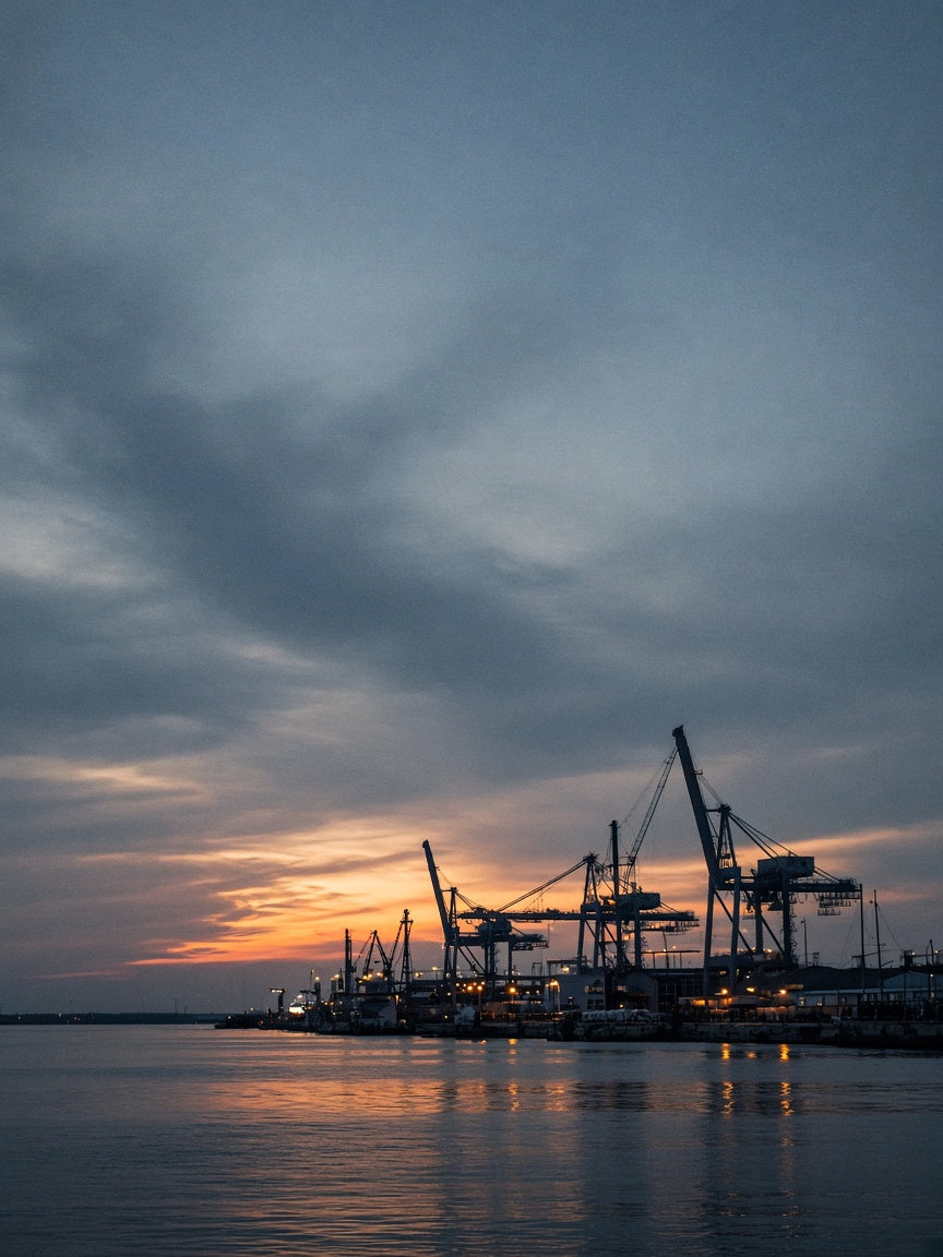 Harbour Cranes at Dusk
